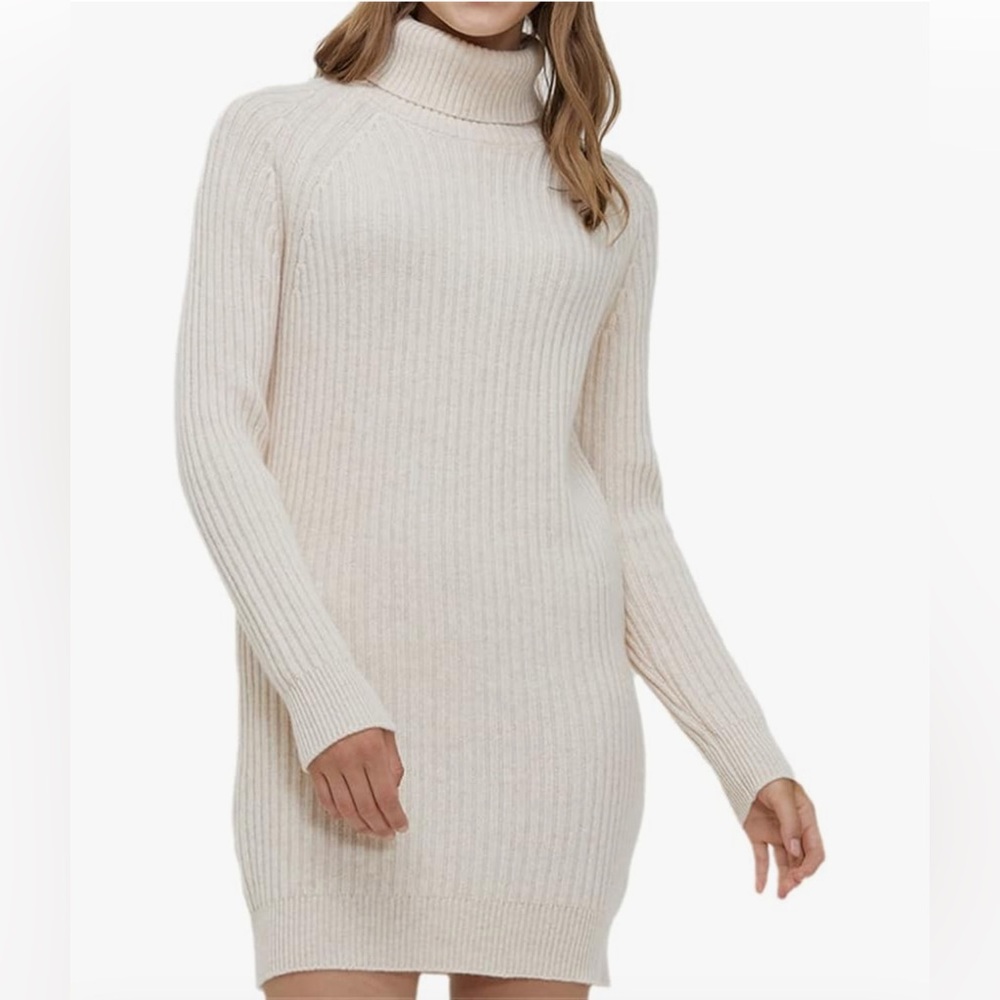 Forever 21 Cream Turtleneck Sweater Dress